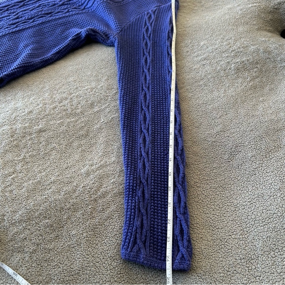 JEANNE PIERRE 100% Cotton Royal Blue Cable Knit Sweater Women’s Medium - Picture 6 of 6